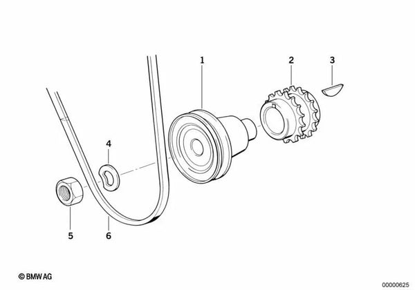 Correa trapezoidal para BMW Serie 3 E30, Serie 5 E28 (OEM 12311284317). Original BMW