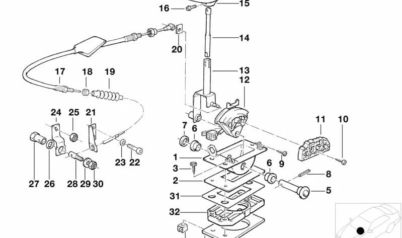 Soporte angular para BMW E30, E34, E32 (OEM 24511215805). Original BMW