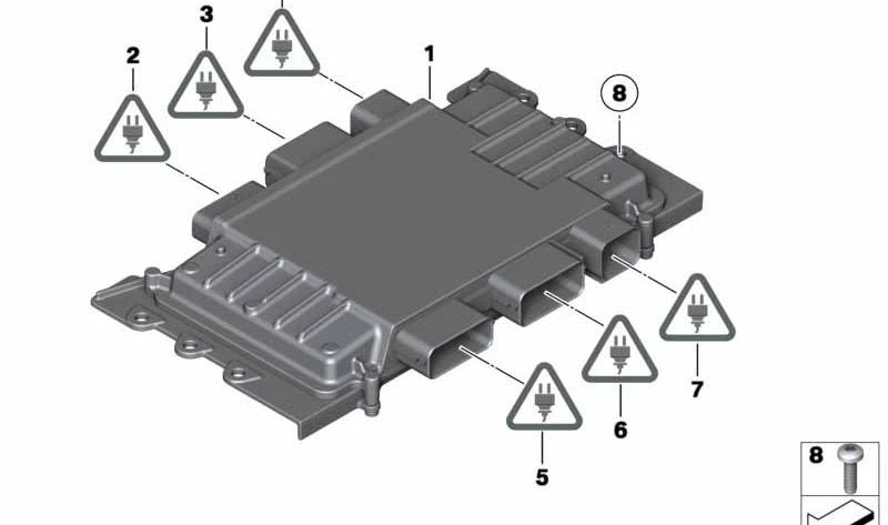 Conector de Habitação OEM 12527578538 para BMW E82, E88, E90, E91, E92, E93, F07, F10, F11, F18, F12, F13, F01, F02, E84, F25, E70, E71. BMW original.