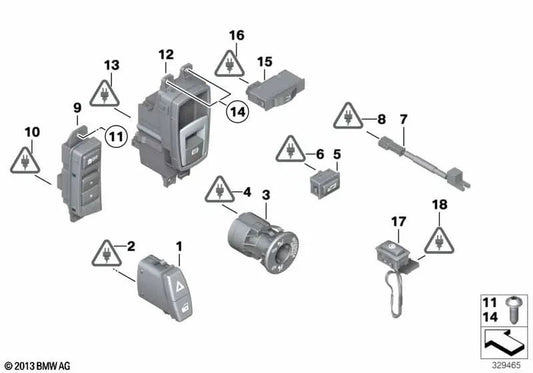 Interruptor de dinámica de conducción para BMW Z4 E89 (OEM 61319247336). Original BMW.