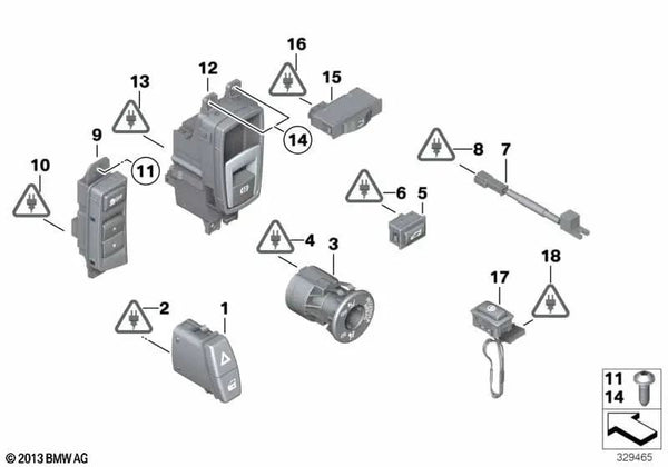 Interruptor de dinámica de conducción para BMW Z4 E89 (OEM 61319247336). Original BMW.