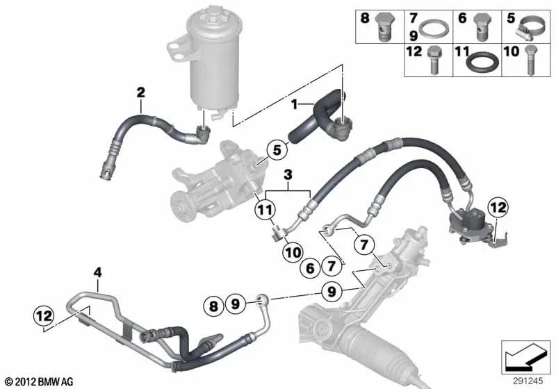 Tubo de expansión para BMW E70N, E71 (OEM 32416852877). Original BMW