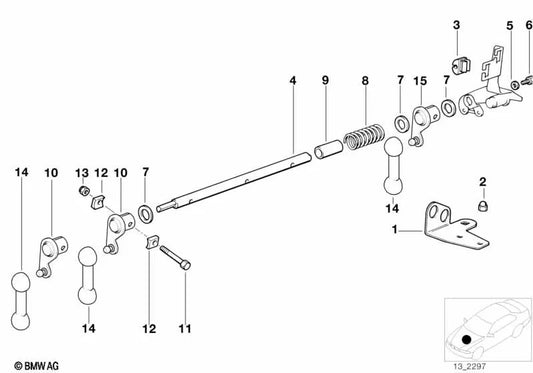 Leva di attivazione per BMW E36 (OEM 13541404167). BMW originale