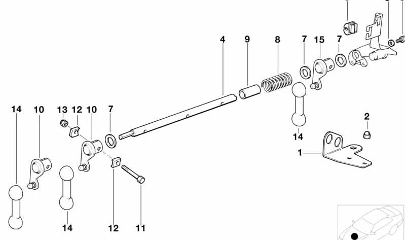 Tornillo pasante OEM 13541308256 para BMW E30, E36, E28, E34, E24, Z3. Original BMW.