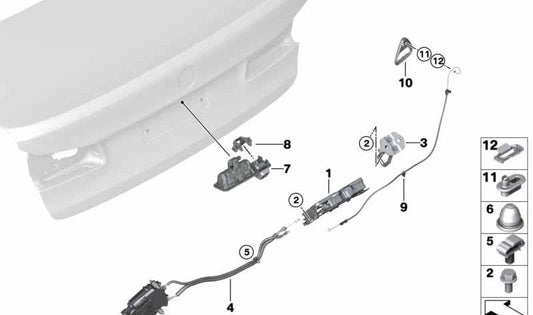 Apertura del cavo di emergenza 51247366400 per BMW F90, G30. BMW originale.