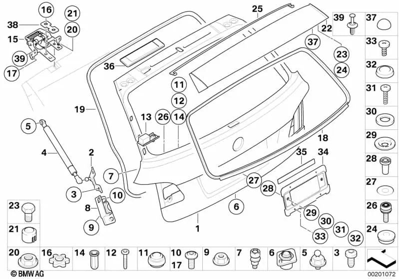 Arandela de ajuste para BMW Serie 5 E61, E61N (OEM 51317127102). Original BMW