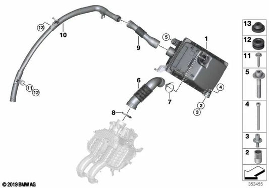 Conducción de aire de admisión para BMW I01, I01N (OEM 13717642405). Original BMW