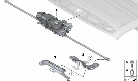 Placa base derecha para BMW I15 (OEM 54347458298). Original BMW