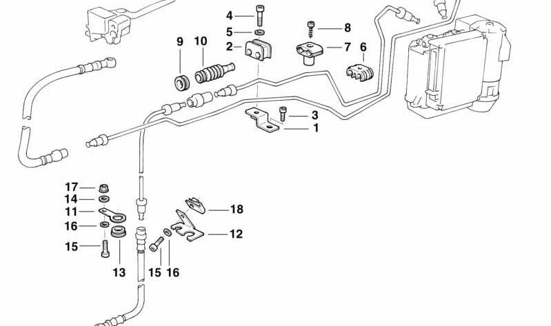 Abrazadera para BMW E21, E12, E28, E24, E23, E32, E31 (OEM 34321108212). Original BMW