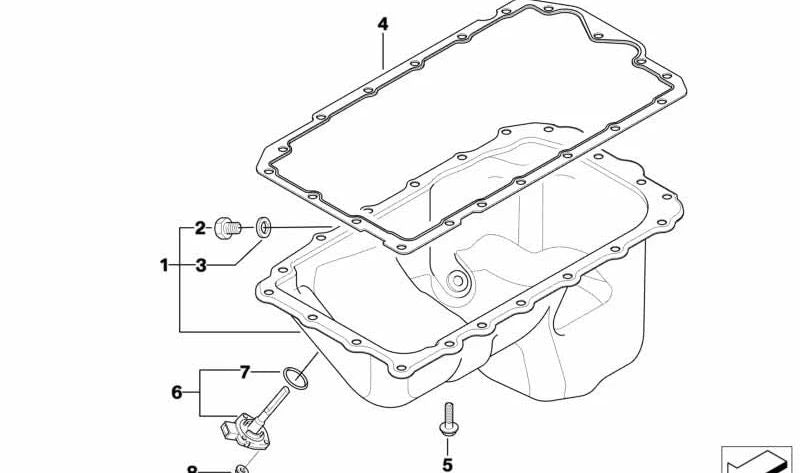 Corte de óleo OEM 11137568566 para BMW E81, E82, E87, E88, E90, E91, E92, E93, E84, E85. BMW original.