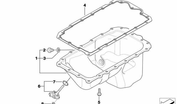 Cárter de aceite OEM 11137568566 para BMW E81, E82, E87, E88, E90, E91, E92, E93, E84, E85. Original BMW.