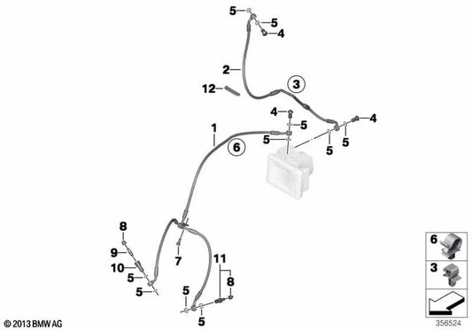 Manguera de Freno del Circuito Delantero para BMW Motorrad (Modelos: R, K52) (OEM 34328541828). Producto Original BMW Motorrad