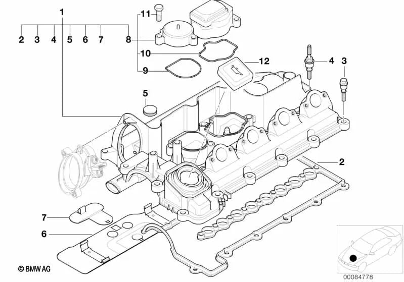 Junta de perfil para BMW E46, E39 (OEM 11122247686). Original BMW