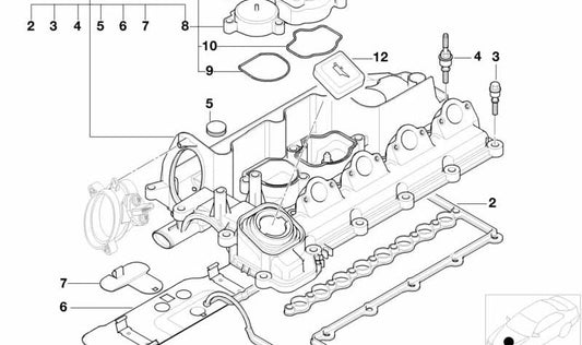 Válvula de ventilación del cárter OEM 11127791552 para BMW E46, E39, E38, E53, Z3, Z4. Original BMW.