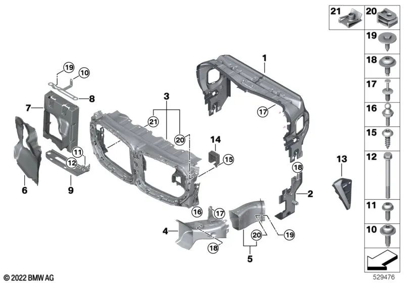 Conducción de aire liberada para BMW F95, F95N, F96, F96N, G09 (OEM 51748076934). Original BMW.