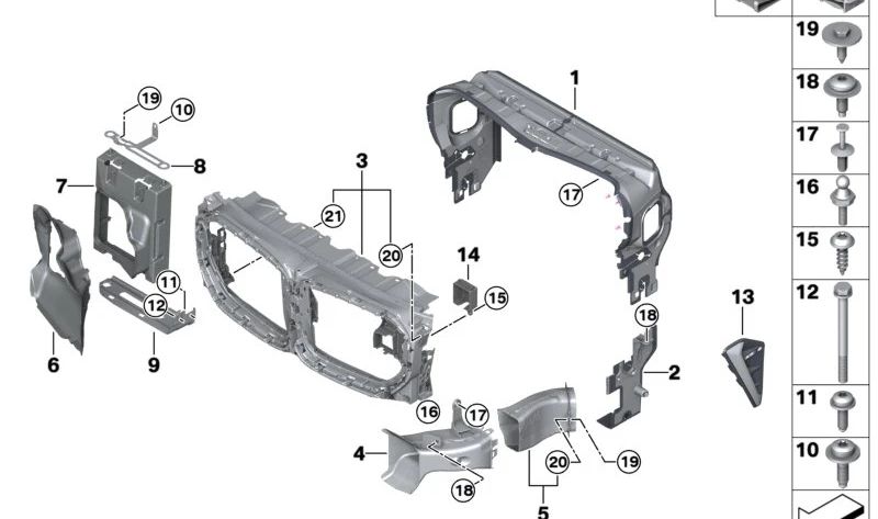 Conducto de aire para BMW X5 F95, F96, X6 F95N, F96N (OEM 51748076933). Original BMW