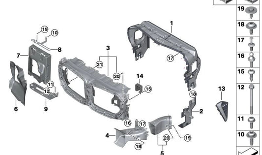 OEM 51138077864 Conduit d'air supérieur pour BMW F96. BMW d'origine.