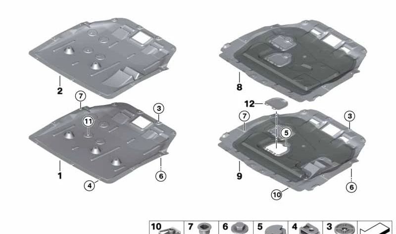 Motorraumisolierung für BMW 2er F45, F46, X1 F48, X2 F39 (OEM 51757366358). Original BMW