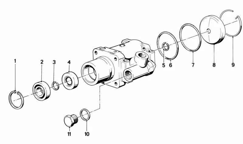 Retén de dirección OEM 32411128589 para BMW E21, E12, E28, E24. Original BMW.