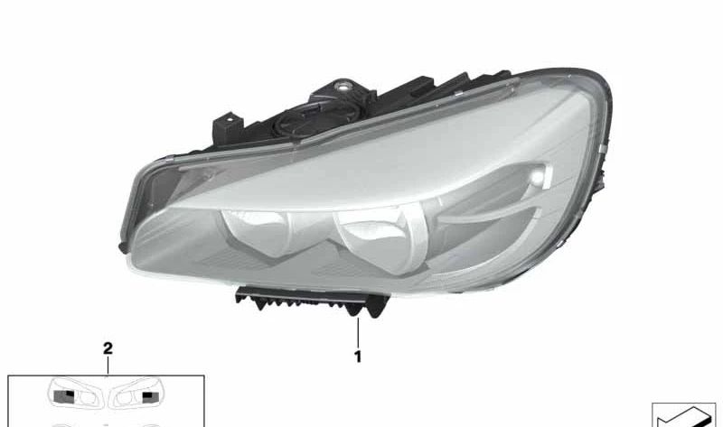 Faro LED izquierdo OEM 63117391401 para BMW Serie 2 Active Tourer y Gran Tourer (F45, F46). Original BMW.