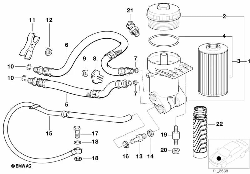 Junta de estanqueidad para BMW Serie 3 E21, E30, E36, Serie 5 E28, E34, E39, Serie 6 E24, Serie 7 E23, E32, E38, Serie 8 E31, Z8 E52 (OEM 32411129986). Original BMW.