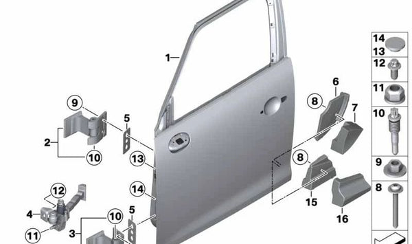 Tornillo de lente con arandela de sellado para BMW i I01, I01N, X3 E83, E83N MINI R60, R61 (OEM 07149144470). Original BMW