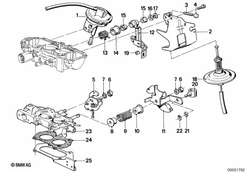 Dosificador de vacío para BMW E21, E30, E12, E28 (OEM 13111705876). Original BMW