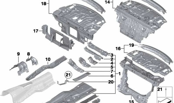 Extensión soporte motor OEM 41127204177 para BMW F07, F10, F11, F06, F12, F13, F01, F02, F04. Original BMW