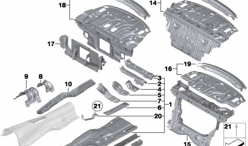 Separador de porta-malas superior OEM 41007259574 para BMW F10, F18. BMW originais.