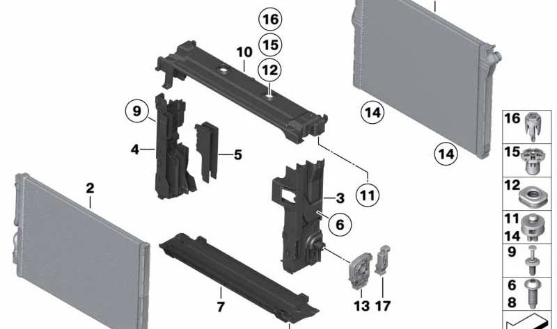 Ausgleichstück OEM 17117988539 para BMW f06, f01, f02. BMW original.