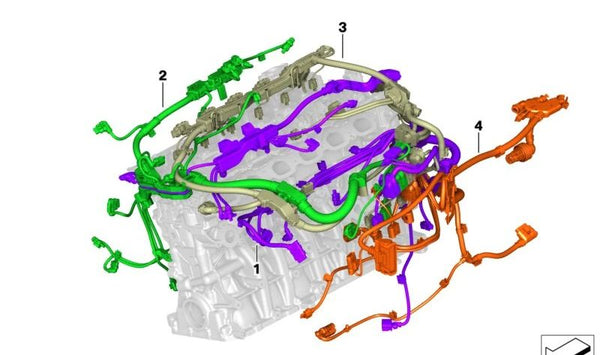 Arnés de cables de motor Sensorik para BMW G05N, G18N, G06N, G07N (OEM 12515A59434). Original BMW