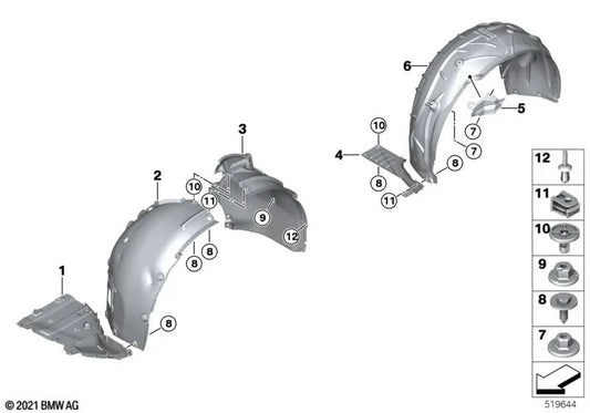 Rear right wheel arch cover for BMW i I20 (OEM 51719633354). Original BMW