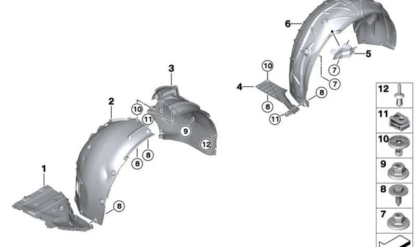 Tapa trasera derecha OEM 51717932076 para BMW Serie 1 (F20, F21). Original BMW.