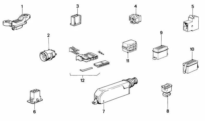 Carcasa de conector OEM 12521706091 para BMW E30, E36, E12, E28, E34, E39, E24, E23, E32, E38, E31. Original BMW.