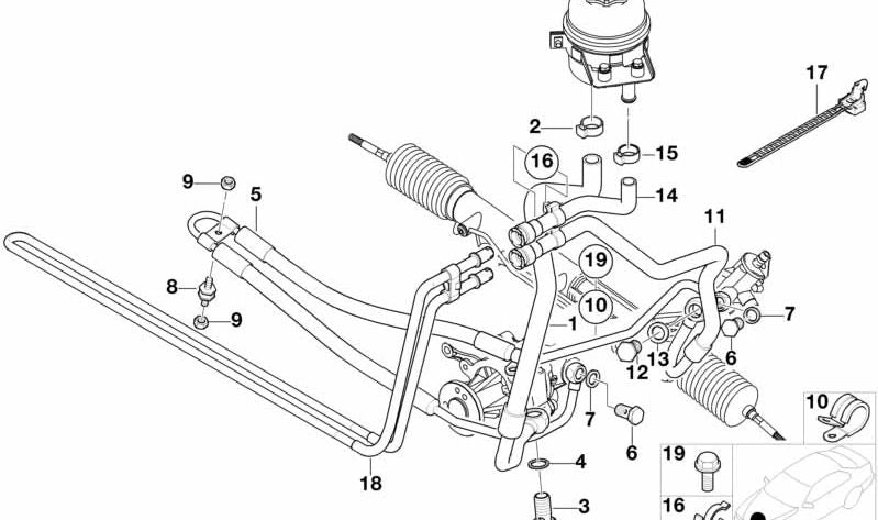 Tubo de retorno del radiador OEM 32416767138 para BMW E53 (X5). Original BMW.