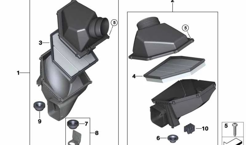 Intake Noise Damper for BMW 5 Series F90, F90N, 8 Series F91, F92, F93 (OEM 13717852381). Original BMW