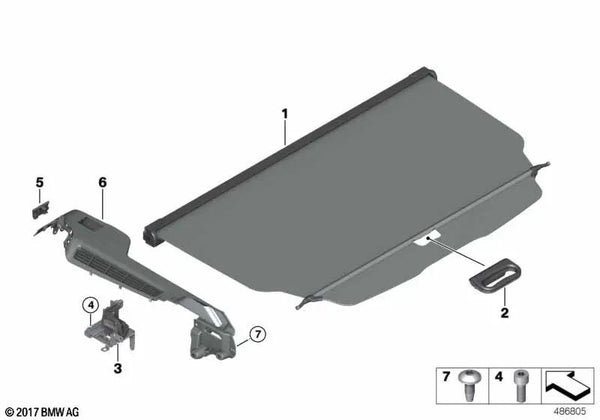 Revestimiento de barandilla derecha para BMW G31, G31N (OEM 51477437742). Original BMW