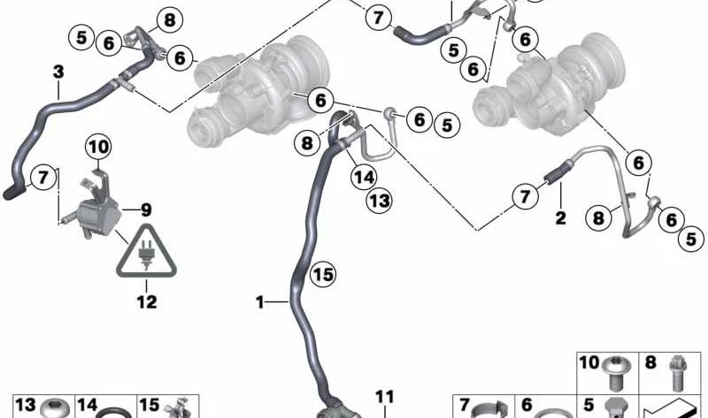 Bomba de refrigerante adicional para BMW F06, F06N, F01, F01N, F02, F02N (OEM 11517631545). Original BMW.