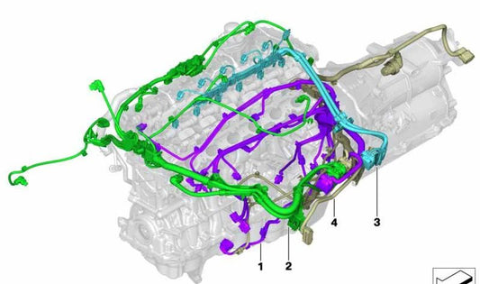 Arnés de cableado motor OEM 12519453634 para BMW G05 (X5). Original BMW.
