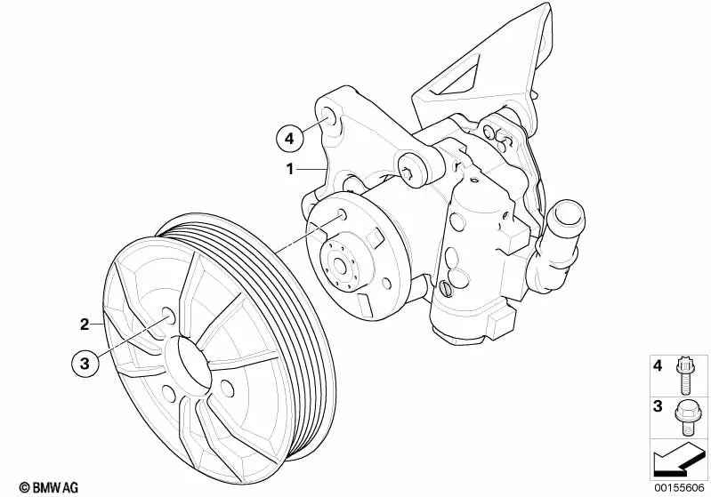 Bomba de dirección asistida para BMW E83N (OEM 32413450590). Original BMW