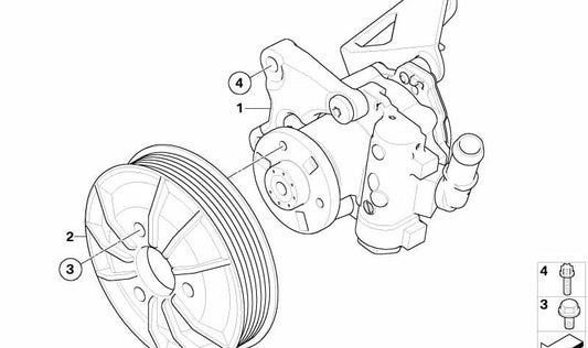 Bomba de dirección asistida para BMW X3 E83N (OEM 32413428010). Original BMW