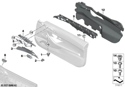 Right speaker grille for BMW 4 Series G22, G23, G82, G83 (OEM 51415A11B44). Genuine BMW