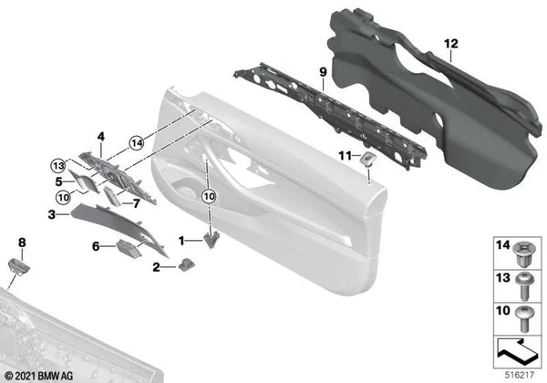 Tapa ciega derecha para BMW G22, G23, G82, G83 (OEM 51415A1C458). Original BMW