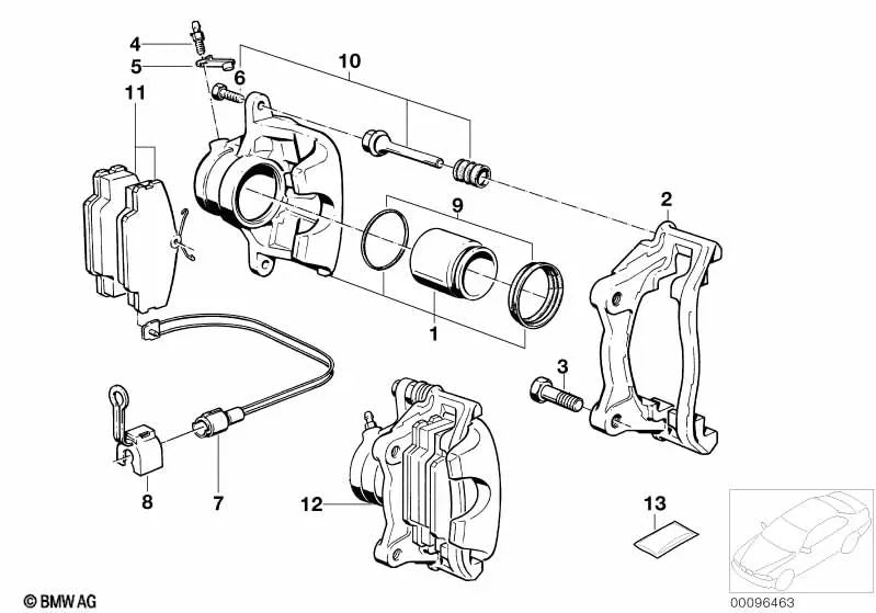 Brake pad sensor for BMW E30 (OEM 34359058889). Genuine BMW