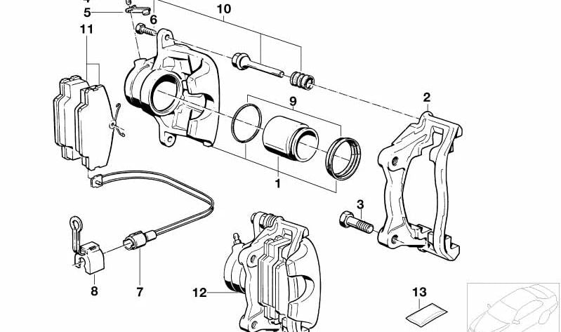 Kit de juntas para pinza de freno OEM 34111154440 para BMW E30, Z1. Original BMW.