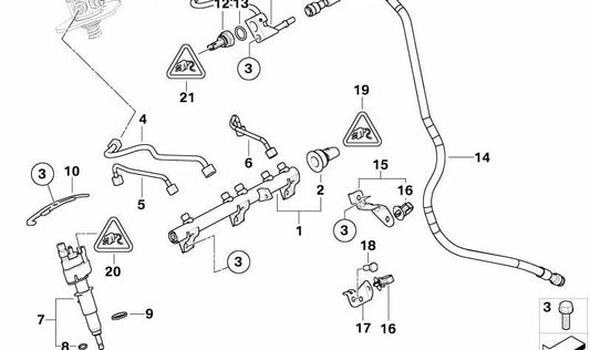 Druckrohr für BMW E81, E82, E87N, E88, E90, E91, E92, E93, E60N, E61N (OEM 13537562477). Original BMW