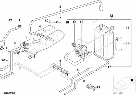 Pipe for BMW 7 Series E38 (OEM 16131183636). Original BMW