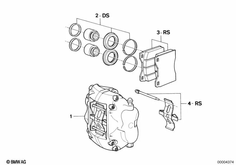 Non-asbestos brake pad repair kit for BMW 7 Series E23 (OEM 34111158360). Original BMW.