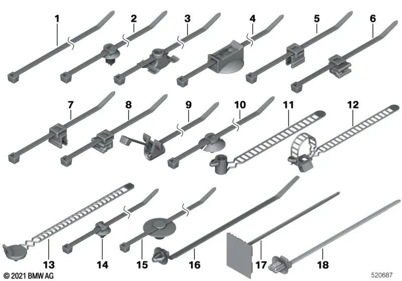 Abrazadera con Soporte para BMW E81, E82, E87, E87N, E88, F20, F20N, F21, F21N, F52, G42, G87, U06, E46, E90, E90N, E91, E91N, E92, E92N, E93, E93N, F30, F30N, F31, F31N, F34, F34N, F35, F35N, G20, G20N, G21, G21N, G28, G28N, G80, G80N, G81, G81N, F32, F3