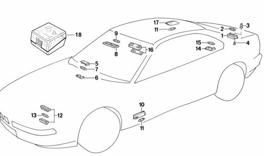 Tuerca de expansión OEM 63261392406 para BMW E31. Original BMW.